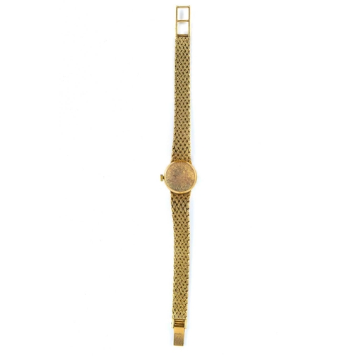 101 - A Bueche-Girod 9ct gold lady's manual wind bracelet wristwatch with diamond-set bezel. With 14mm sig... 