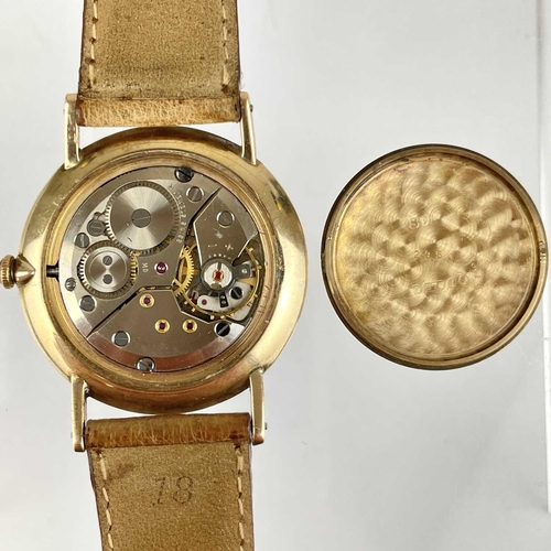 102 - A Jean Renet 9ct gold gentleman's manual wind dress watch. The signed circular white 30mm dial with ... 