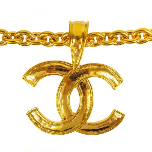 127A - A Chanel CC pendant necklace. Circa 1994, stamped marks and 94 P to an oval plaque on the pendant, w... 