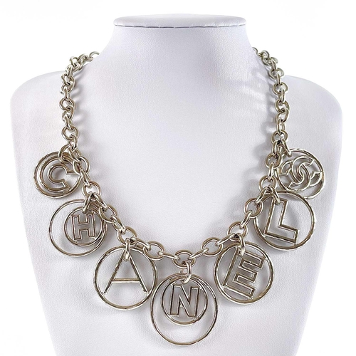 145 - A Chanel light gold tone Hula Hoop Cuba necklace. Etched marks 'CHANEL J17 C MADE IN ITALY' to the c... 