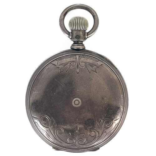 17 - A Waltham sterling silver cased large full hunter crown wind pocket watch. The signed 44mm white ena... 