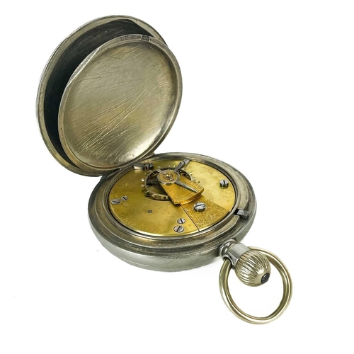 18 - An Edwardian silver cased key wind open face pocket watch. The 43mm white enamel dial signed W. PINK... 