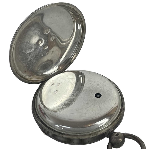 19 - A Victorian military issue silver cased fusee lever pocket watch by Pennington London. The 48mm whit... 