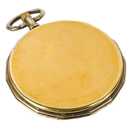 20 - A modern Le Cheminant gold plated quartz pocket watch. Diameter 42mm.