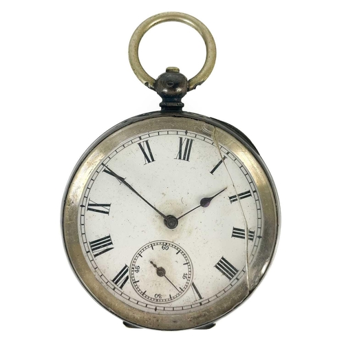 30 - Three silver cased pocket watches. To include a .935 silver cased Swiss fob watch, the lever movemen... 