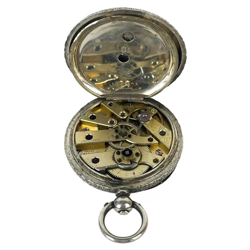 30 - Three silver cased pocket watches. To include a .935 silver cased Swiss fob watch, the lever movemen... 