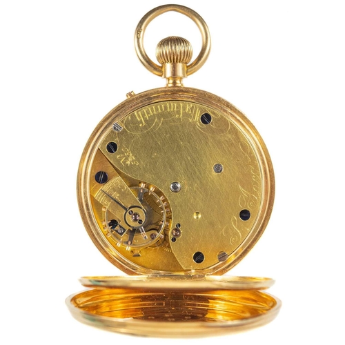 32 - A Victorian 18ct gold open face crown wind lever pocket watch by P. Jacob of Falmouth. The 41mm whit... 