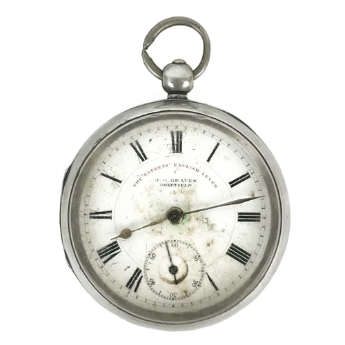 34 - Two silver cased key wind pocket watches. One with 42mm white enamel dial inscribed 'THE EXPRESS ENG... 