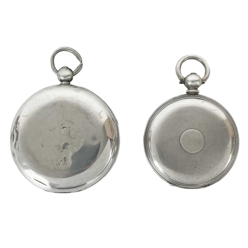 34 - Two silver cased key wind pocket watches. One with 42mm white enamel dial inscribed 'THE EXPRESS ENG... 