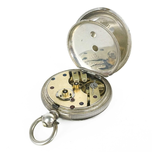 34 - Two silver cased key wind pocket watches. One with 42mm white enamel dial inscribed 'THE EXPRESS ENG... 