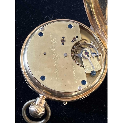 4 - A Victorian 18ct gold open face crown wind pocket watch. The 46mm white enamel dial with subsidiary ... 