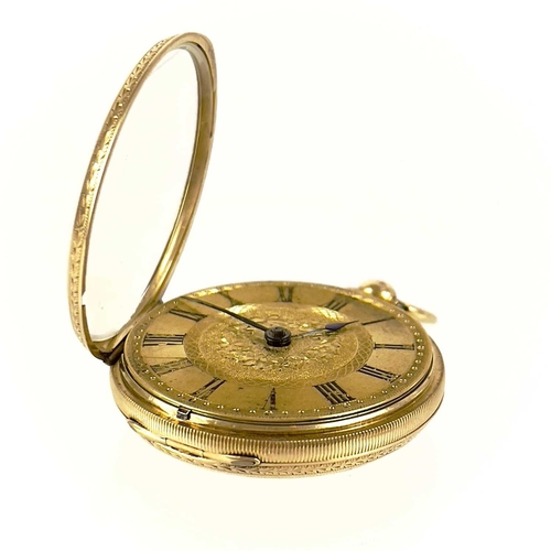 5 - A Victorian 18ct gold fob pocket watch by Army & Navy Co-Operative Society. With lever fusee movemen... 