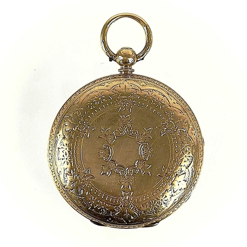 5 - A Victorian 18ct gold fob pocket watch by Army & Navy Co-Operative Society. With lever fusee movemen... 