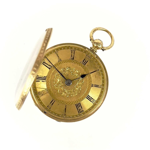 5 - A Victorian 18ct gold fob pocket watch by Army & Navy Co-Operative Society. With lever fusee movemen... 