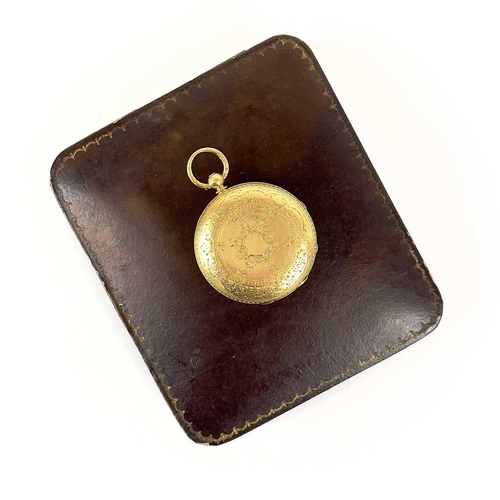 5 - A Victorian 18ct gold fob pocket watch by Army & Navy Co-Operative Society. With lever fusee movemen... 