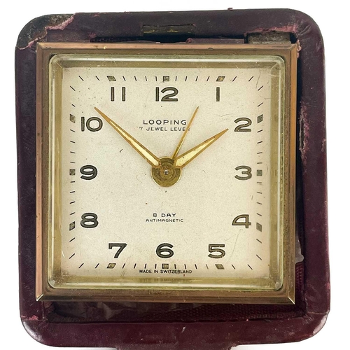 50 - A French nickel cased pocket pedometer. The white enamel dial marked for yards, with two subsidiarie... 