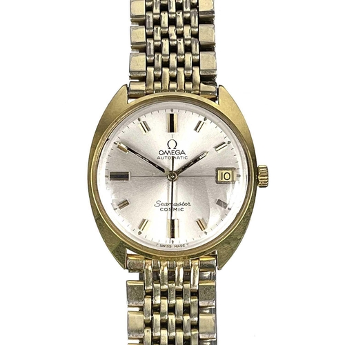 78A - An Omega Seamaster Cosmic automatic gold plated gentleman's bracelet wristwatch. The 28mm silver dia... 