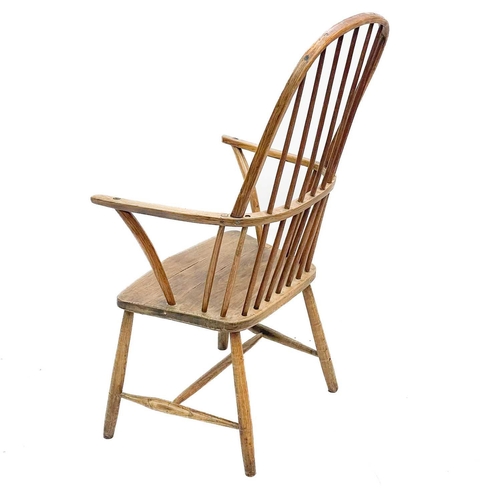 1 - A 19th ash and fruitwood Cornish Windsor armchair. Height 109cm width 60cm depth 45cm.The chair is s... 