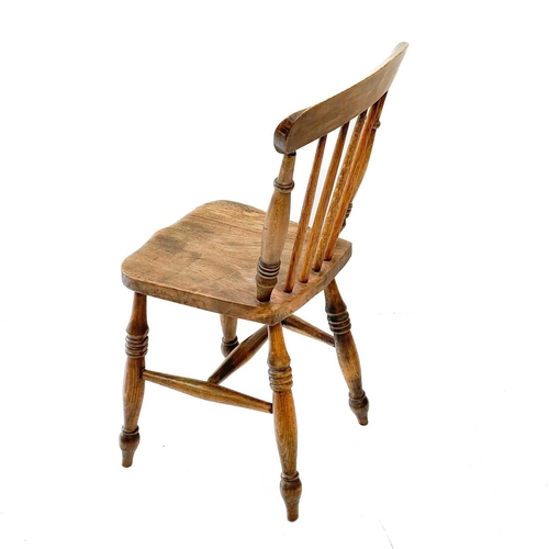 15 - A beech and elm Windsor chair by Samuel Snawdon, Yealmpton. With stick back, stamped mark, together ... 