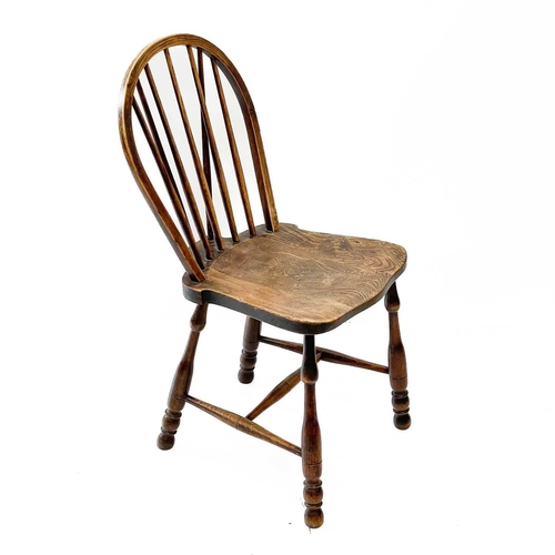 15 - A beech and elm Windsor chair by Samuel Snawdon, Yealmpton. With stick back, stamped mark, together ... 