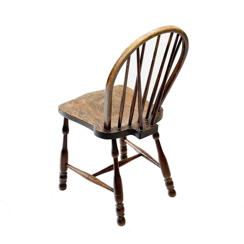 15 - A beech and elm Windsor chair by Samuel Snawdon, Yealmpton. With stick back, stamped mark, together ... 