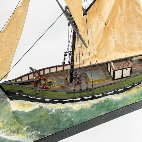 205 - A model 19th century copper ore ship The Jane Trevithick, Hayle by Clive Carter. Rigged and modelled... 