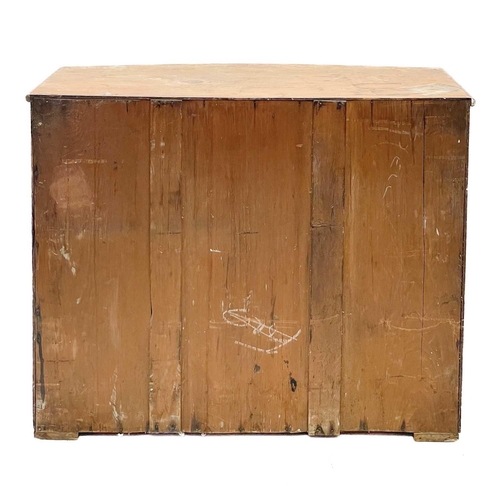 208 - A 19th century pine bow fronted chest of drawers. With two short and three long drawers, height 88cm... 