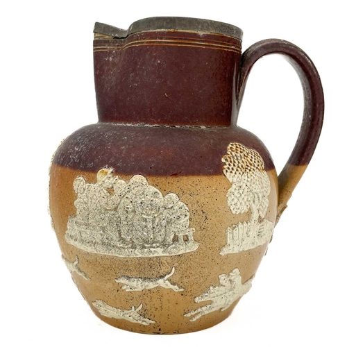 233 - Edward Bingham A Castle Hedingham pottery mug. Bearing the date 1646, height 17cm, together with a D... 