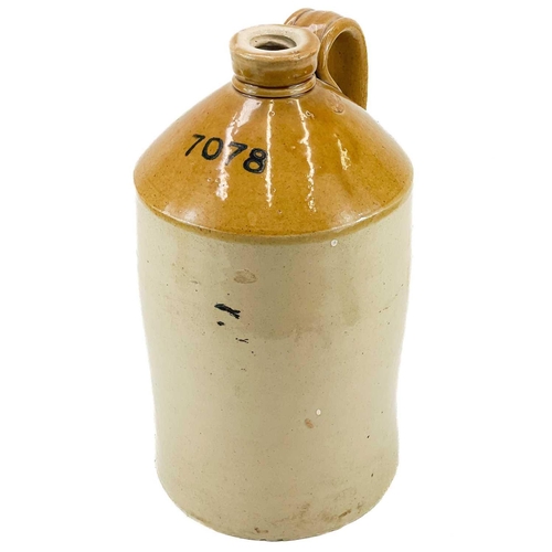 261 - A large stoneware flagon, Chaplin & Sons Devonport. Height 39cm, together with two other flagons, on... 