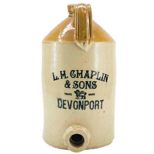 261 - A large stoneware flagon, Chaplin & Sons Devonport. Height 39cm, together with two other flagons, on... 