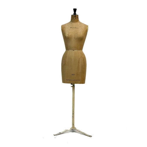 34 - A vintage Kenneform female mannequin or Taylor's dummy. By Kennett & Lindsell Ltd, with painted meta... 