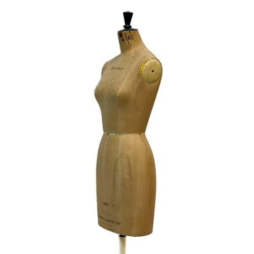 34 - A vintage Kenneform female mannequin or Taylor's dummy. By Kennett & Lindsell Ltd, with painted meta... 