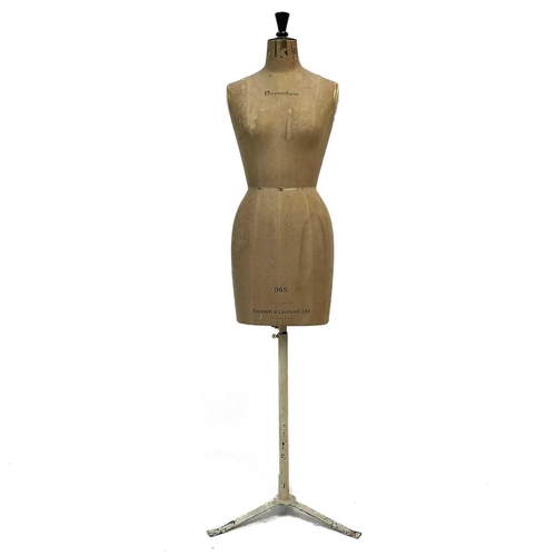 34 - A vintage Kenneform female mannequin or Taylor's dummy. By Kennett & Lindsell Ltd, with painted meta... 