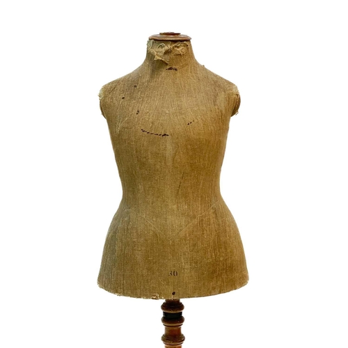 56 - A mannequin or Taylor's dummy. Early 20th century, labelled for Wixley, Jones & Co Ltd, London, rais... 