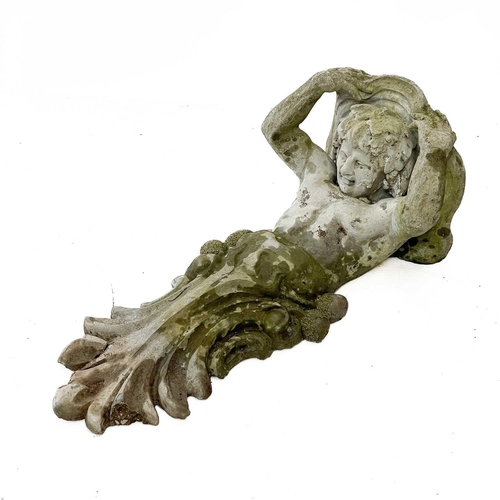 82 - A reconstituted term figure garden bracket. Height 90cm, width 48cm, depth 36cm.