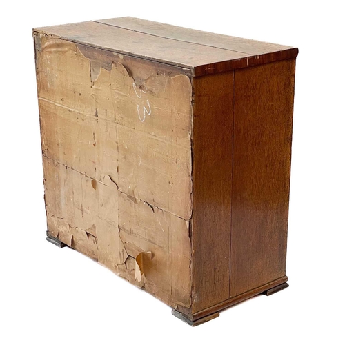 86 - A late George III oak chest. Fitted two short and three long drawers, height 95.5cm, width 102cm, de... 