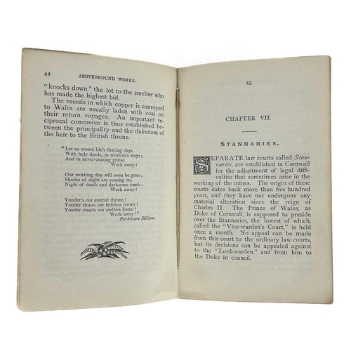 1 - Charles Garton Honor. 'Fish, Tin and Copper or Cornwall Its Mines and Miners'. First edition, 78 pag... 