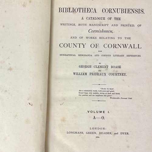 107 - George Clement Boase and William Prideaux Courtney. 'Bibliotheca Cornubiensis,' 'A Catalogue of the ... 