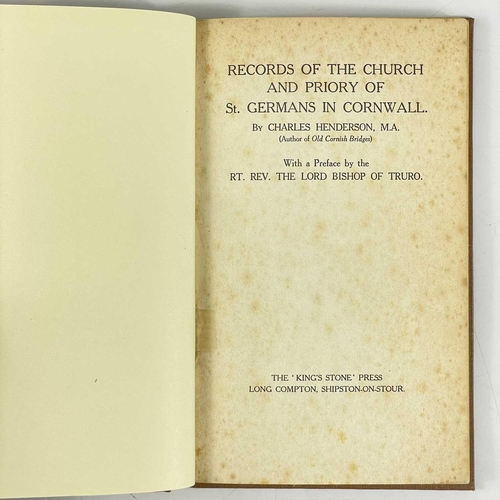 114 - Two works by Charles Henderson 'Records of the Church and Priory of St Germans in Cornwall,' first e... 