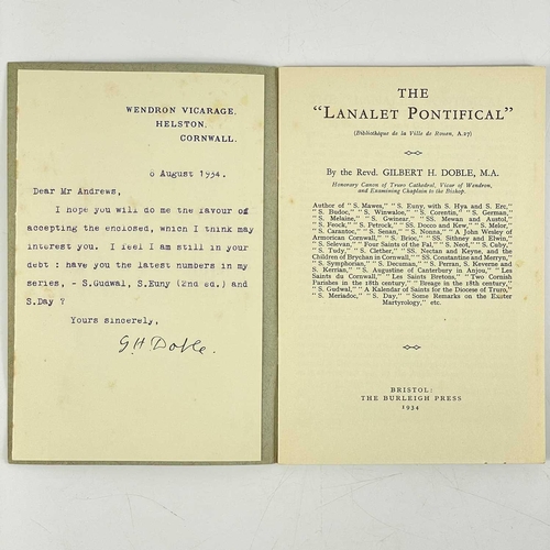 123 - Rev. Gilbert Hunter Doble. Two works. R. M. Catling and J. .P. Rogers. 'G.H. Doble', second edition,... 