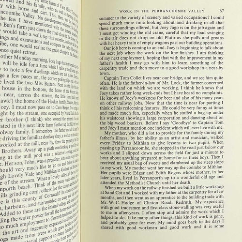 126 - Tom Tremewan. Two works. Tom Tremewan. 'Cornish Youth Memories of a Perran Boy (1815-1910),' 1968, f... 