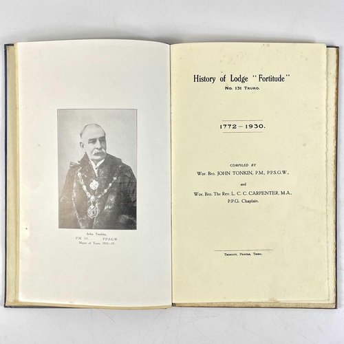 134 - Cornish Freemasonry. Three works. Wor. Bro. John Tonkin and Wor. Bro. the Rev L. C. C. Carpenter. 'H... 