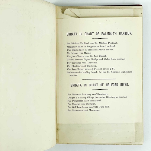 138 - F. Cecil Lane. 'Guide to Falmouth & Helford Harbours'. First edition, bound in at the front a map of... 