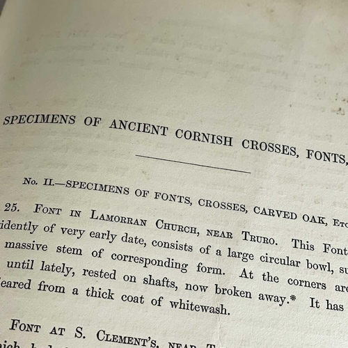 141 - F. C. Hingston-Randolph. 'Cornish Fonts & Crosses,' 1850. First edition, in original binding, marble... 