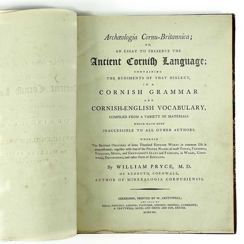 146 - William Pryce. 'Cornish Grammar and Vocabbulary'. Archaelogica Cornu-Britannica; or an essay to pres... 