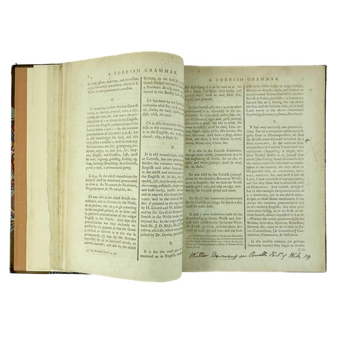 146 - William Pryce. 'Cornish Grammar and Vocabbulary'. Archaelogica Cornu-Britannica; or an essay to pres... 