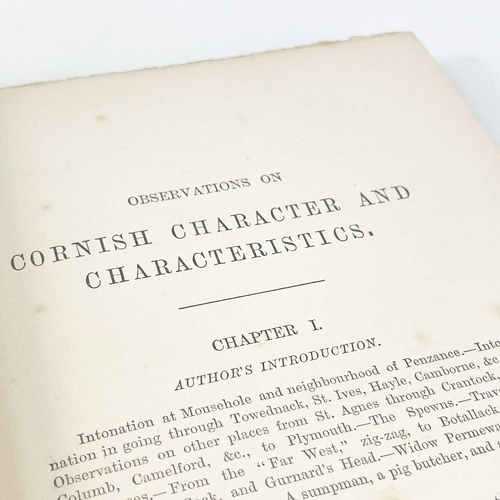 158 - Two works. Alphonse Esquiros. 'Cornwall and its Coasts,' 304 pages, original cloth, with much inform... 
