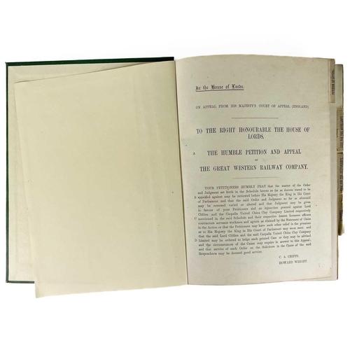 167 - C. A. Cripps and Howard Wright Railway interest In the House of Lords, on appeal from His Majesty’s ... 