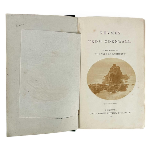 182 - Two works Henry Sorrell Stokes, Rhymes from Cornwall, published by John Camden Hotten, London, in gr... 