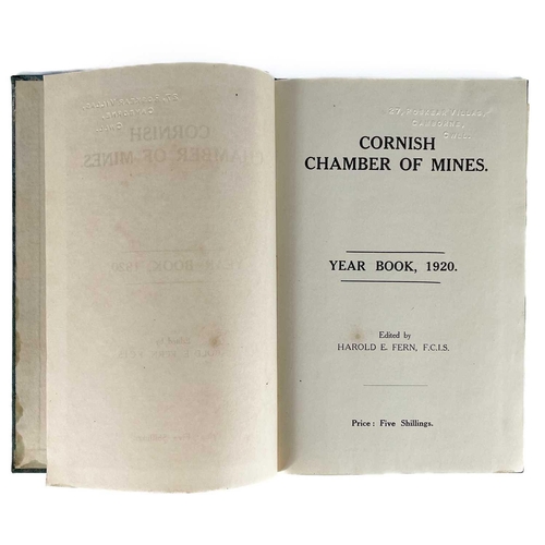 19 - Cornish Chamber of Mines Year Book, 1920 Edited by Harold E. Fern. First edition, printed by Mining ... 